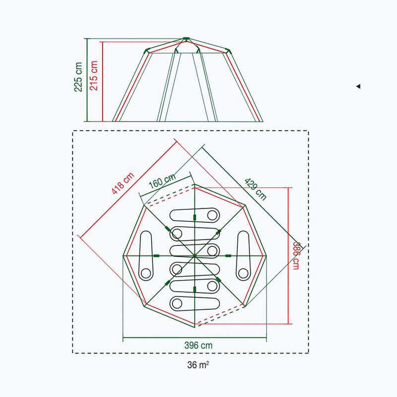 Coleman Octagon 8 Új 8 személyes kemping sátor szürke 2176828 7