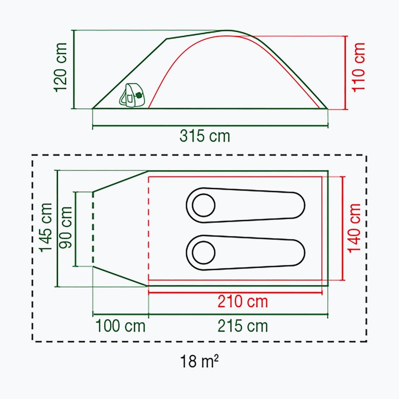 Coleman Darwin 2+ 2 személyes kemping sátor szürke 2176902 2