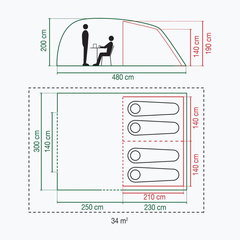 Kempingsátor 4-osobowy Coleman Vespucci 4 brown 2
