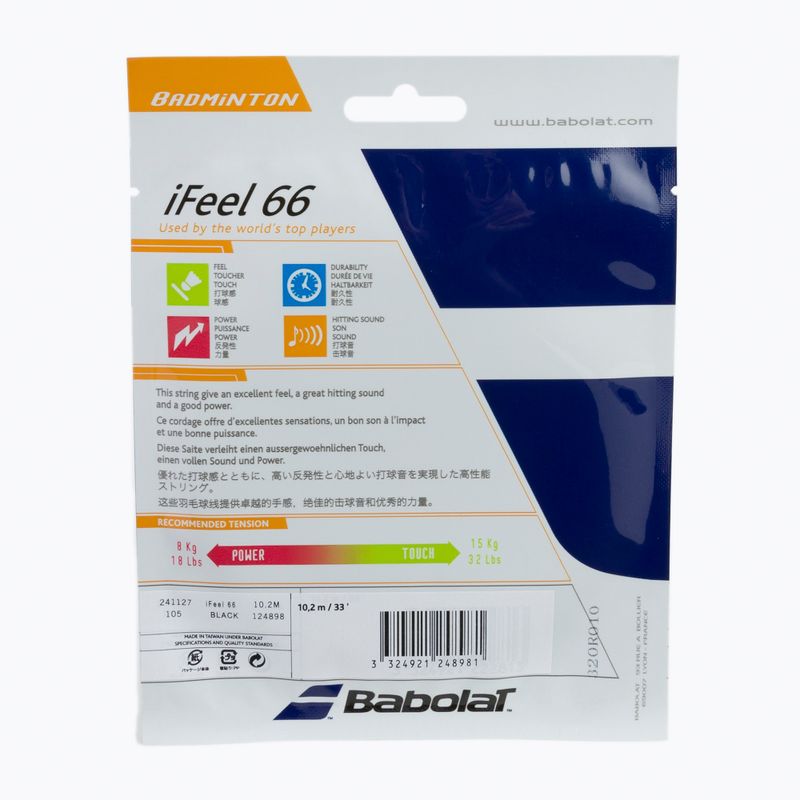 BABOLAT tollaslabda húr bad.iFEEL 10.2M fekete 124898 2