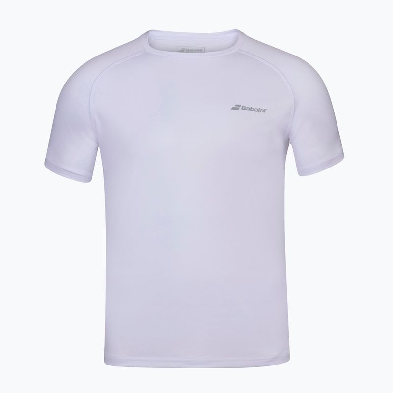 Fiú BABOLAT Play Crew Neck póló Fehér 3BP1011
