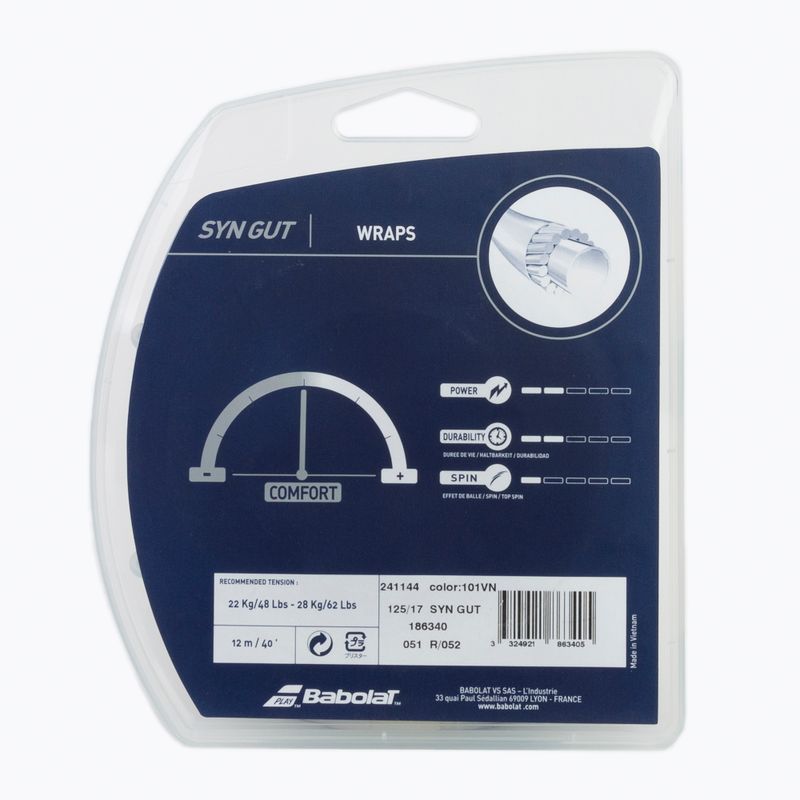 Tenisz húr BABOLAT Syn Gut 12M fehér 241144 2