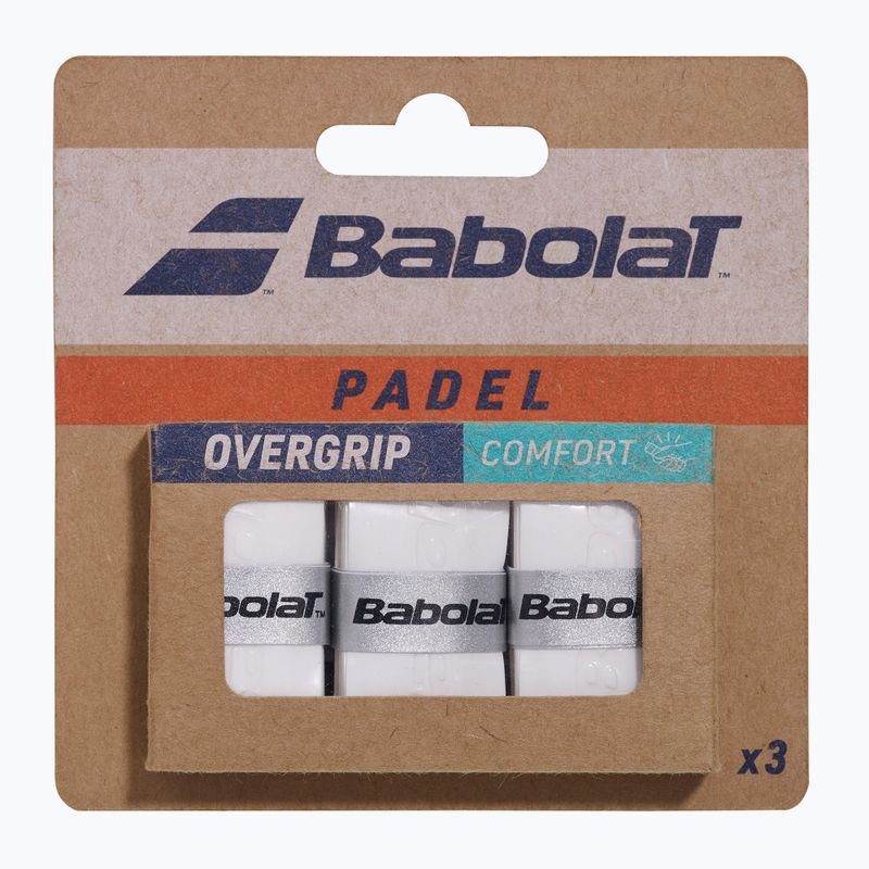 Padelütő markolatszalag Babolat Comfort Padel 3 pack white 3