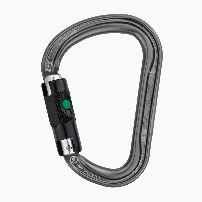 Mászókarabiner Petzl William Ball-Lock grafit színben