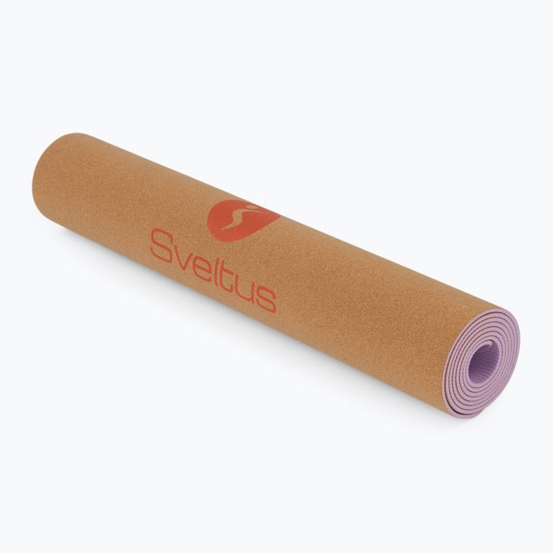 Fitness matrac Sveltus Cork Yoga natural/ lilac 6