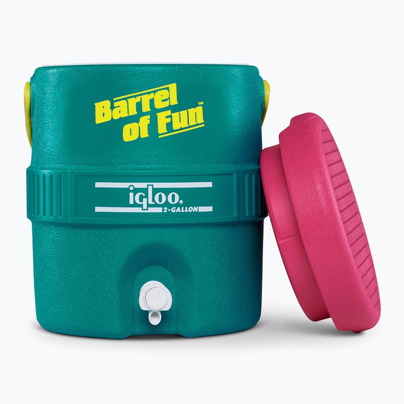 Igloo Retro Barrel Of Fun 2 Gallon 7,6 literes sötét jade/bold magenta/livewire sárga víztartály 6