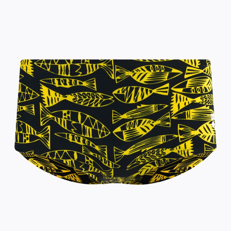 Férfi úszó boxeralsó arena Fisk Low Waist Short fekete és sárga 2A358/53
