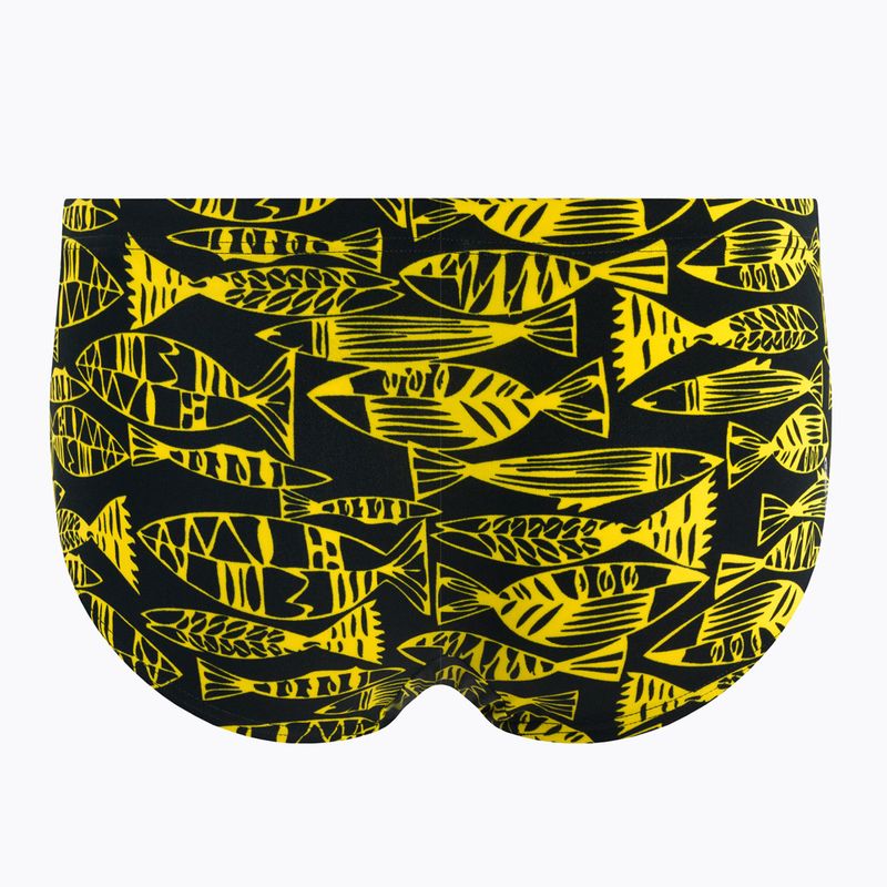 Férfi úszó boxeralsó arena Fisk Low Waist Short fekete és sárga 2A358/53 2