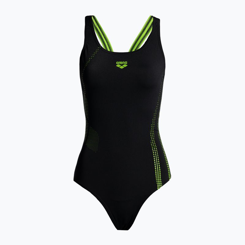 Női egyrészes fürdőruha arena Shadow One Piece fekete/zöld 000088/506