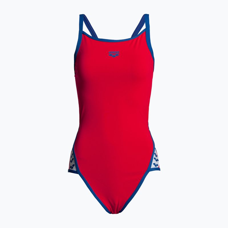 Női egyrészes fürdőruha arena Team Stripe Super Fly Back One Piece piros-kék 001195/477