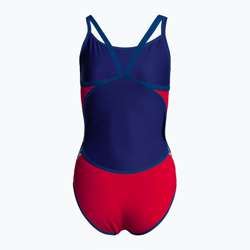 Női egyrészes fürdőruha arena Team Stripe Super Fly Back One Piece piros-kék 001195/477 2