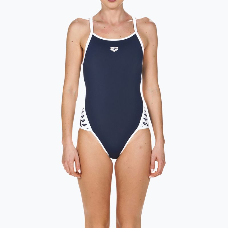 Női egyrészes fürdőruha arena Team Stripe Super Fly Back One Piece tengerészkék 001195/701 5