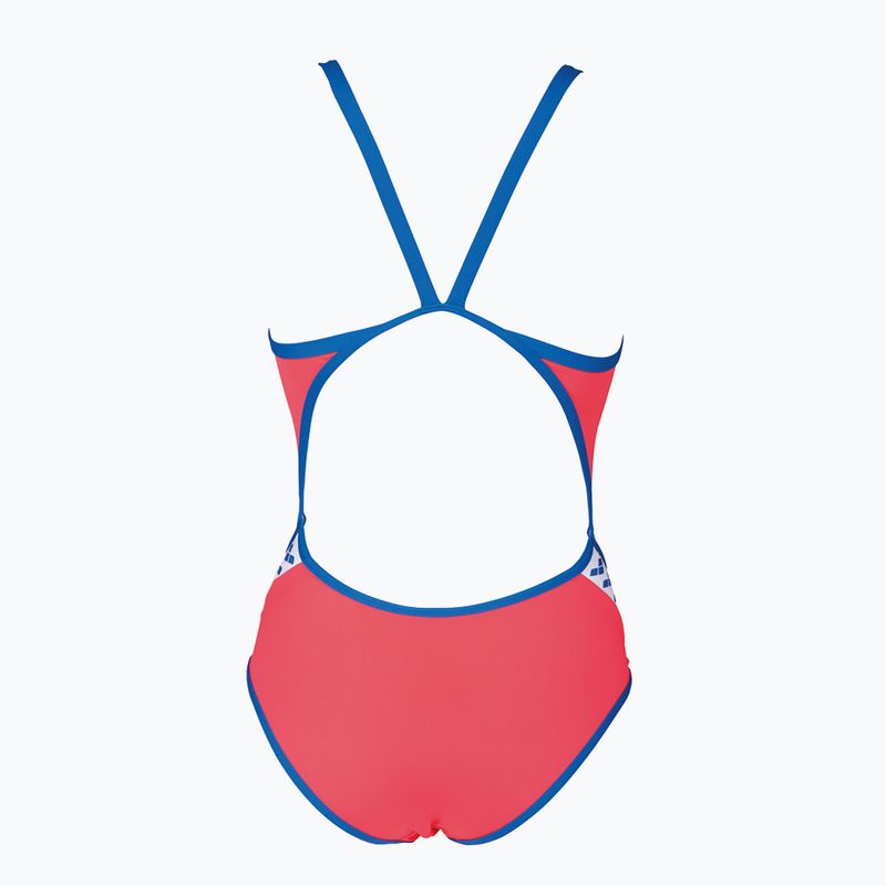 Női egyrészes fürdőruha arena Team Stripe Super Fly Back One Piece piros-kék 001195/477 6