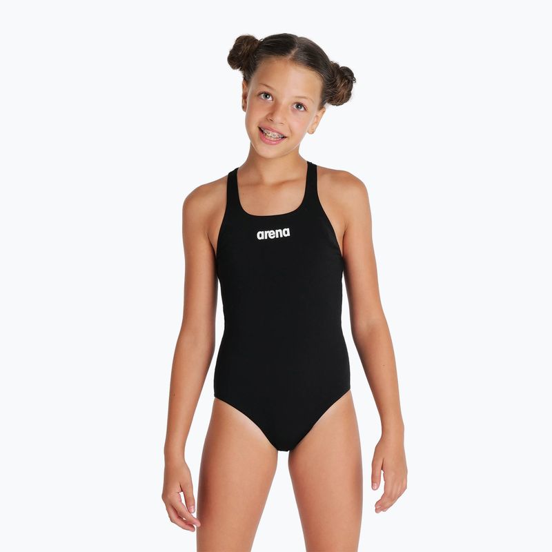 Gyermek egyrészes fürdőruha arena Team Swim Pro Solid fekete/fehér 5