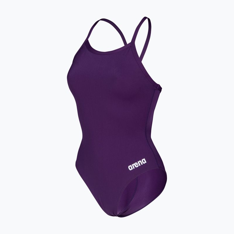 Női egyrészes fürdőruha Arena Team Light Drop Solid plum/white 3