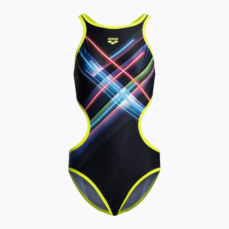 Női egyrészes fürdőruha Arena Tech One Back Placement fekete és színes 005561