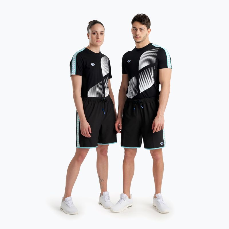 Férfi arena Icons Team Stripe Bermuda Logo edzőnadrág fekete 005652
