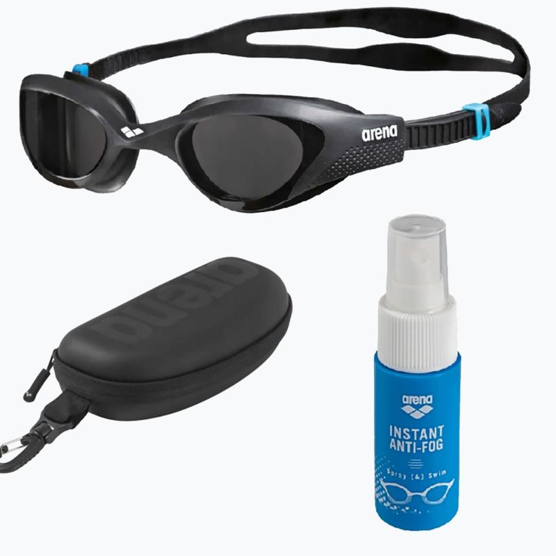 Úszószemüveg készlet (úszószemüveg / tok / antifog folyadék) ARENA Goggles Kit 100 fekete 005663 2