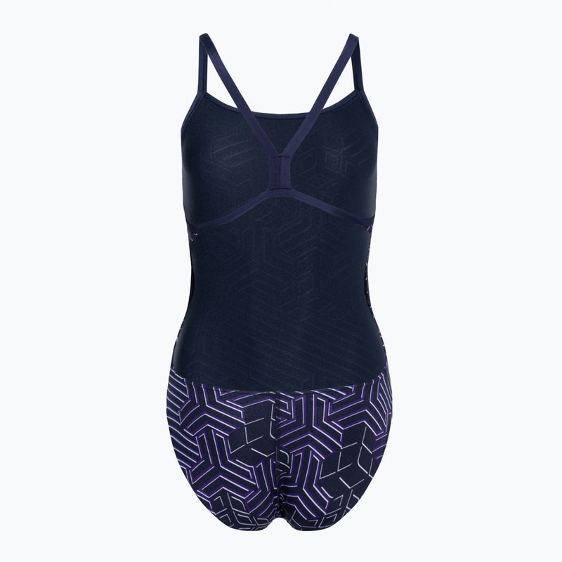 Női egyrészes fürdőruha arena Kikko Pro Challenge Back navy/navy multi 2