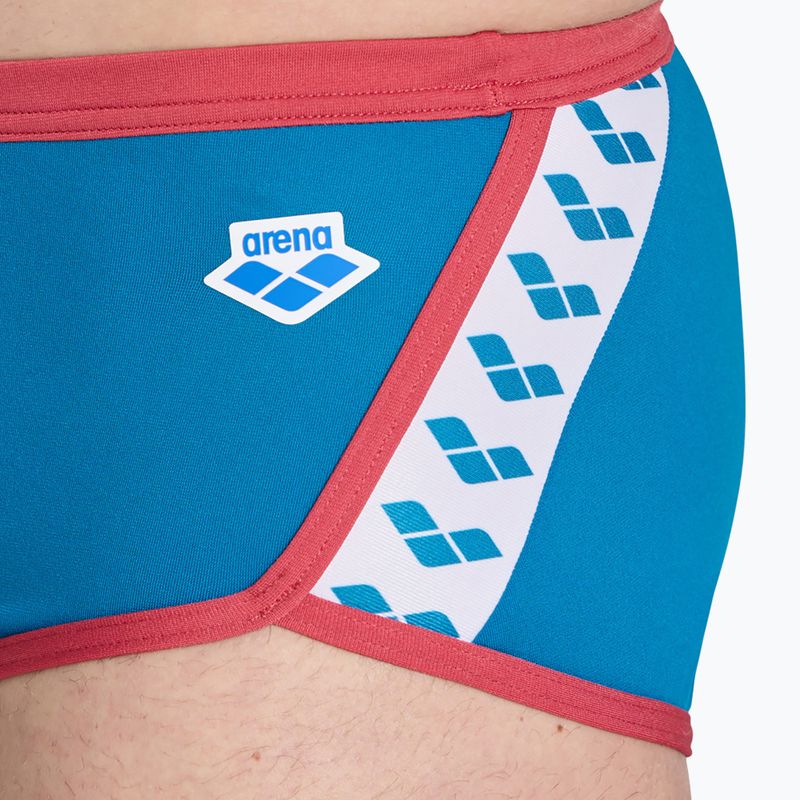 Férfi arena Icons Swim Alacsony derekú rövid egyszínű kék cosmo/astro piros úszó boxeralsó 6