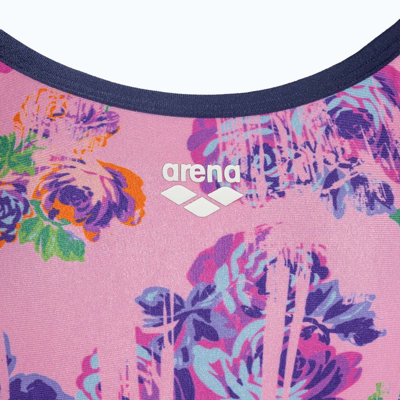 Női egyrészes fürdőruha arena Rose Texture fürdőruha Xcross Back multi rózsaszín/navy 3