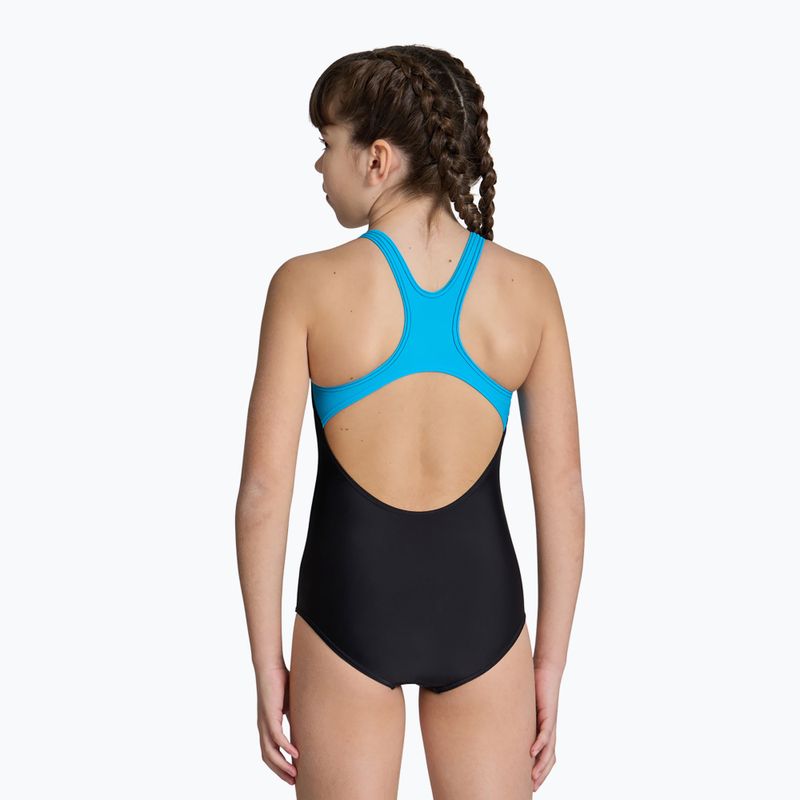 Gyermek egyrészes fürdőruha arena Multi Pixels New Swim Pro Back fekete/türkizkék 4
