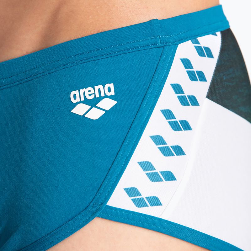 Férfi arena Planet Swim Alacsony derekú rövidnadrág kék kozmó/fehér multi úszó boxeralsó 5