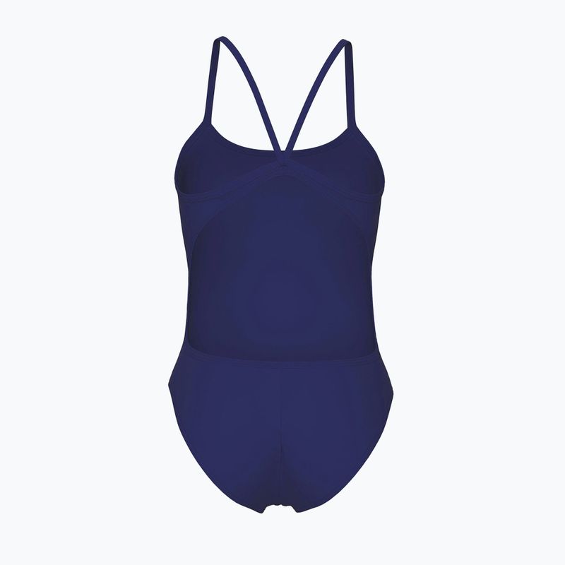 Női egyrészes fürdőruha arena Lace Back Solid navy/fehér 2