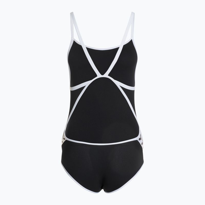 Női egyrészes fürdőruha arena Icons Super Fly Back Solid black / white 2