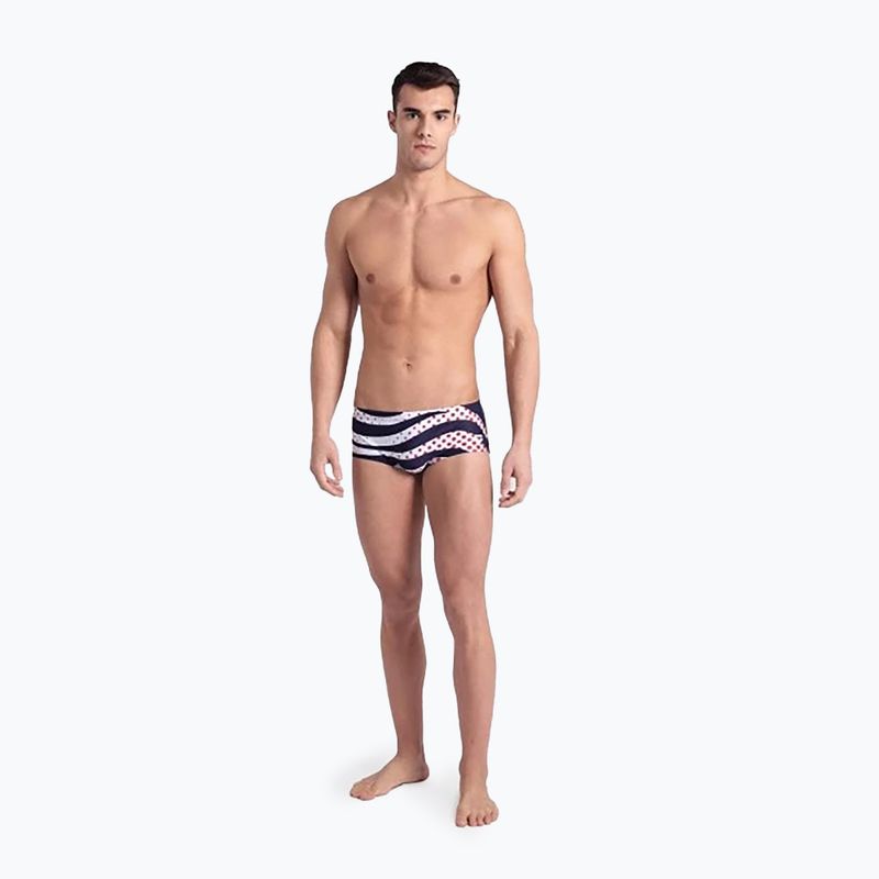 Férfi arena úszó boxeralsó Multi Stripes Swim Alacsony derekú rövidnadrág navy multi 5