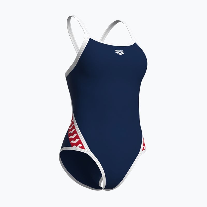 Női egyrészes fürdőruha arena Icons Super Fly Back Solid navy / white / red multi 4