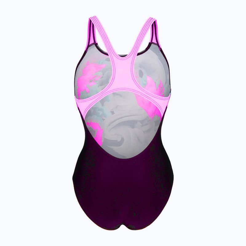 Női egyrészes fürdőruha arena Imaginary Swim Pro Back black/shocking pink/multi 2