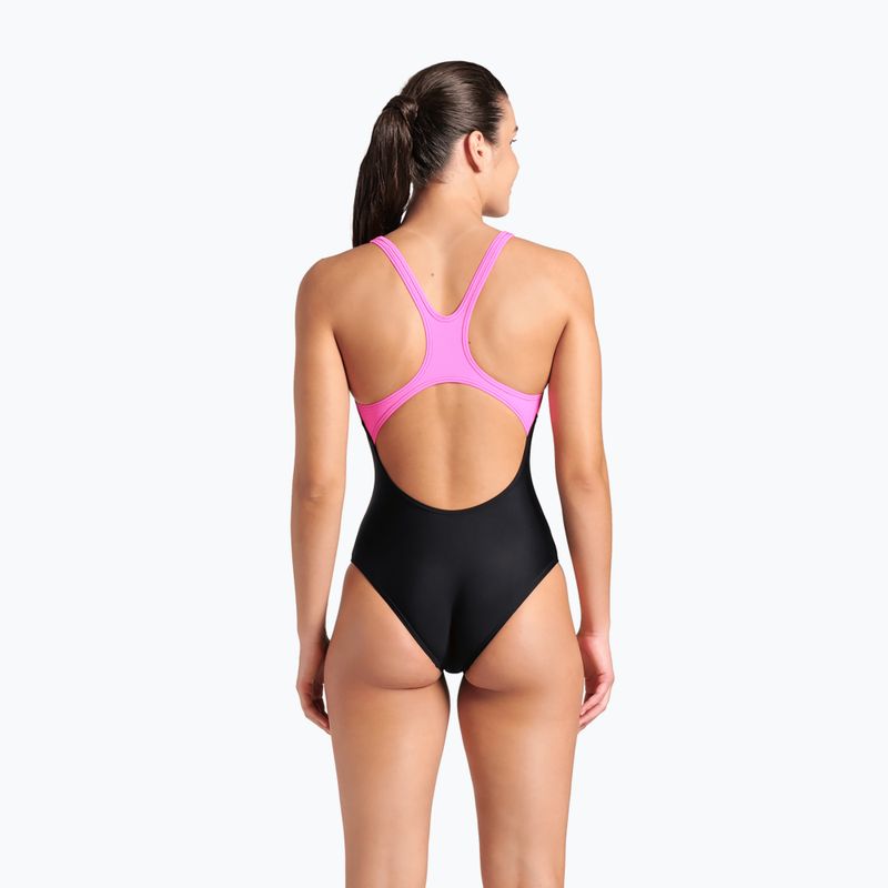 Női egyrészes fürdőruha arena Imaginary Swim Pro Back black/shocking pink/multi 7