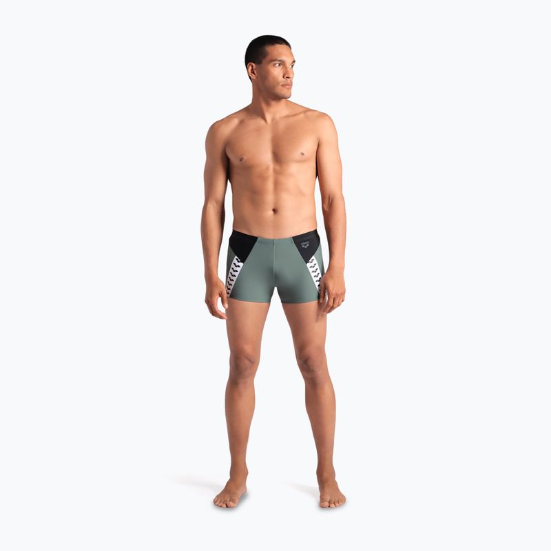 Férfi úszónadrág arena Stripe Swim Short sage/black/multi 2