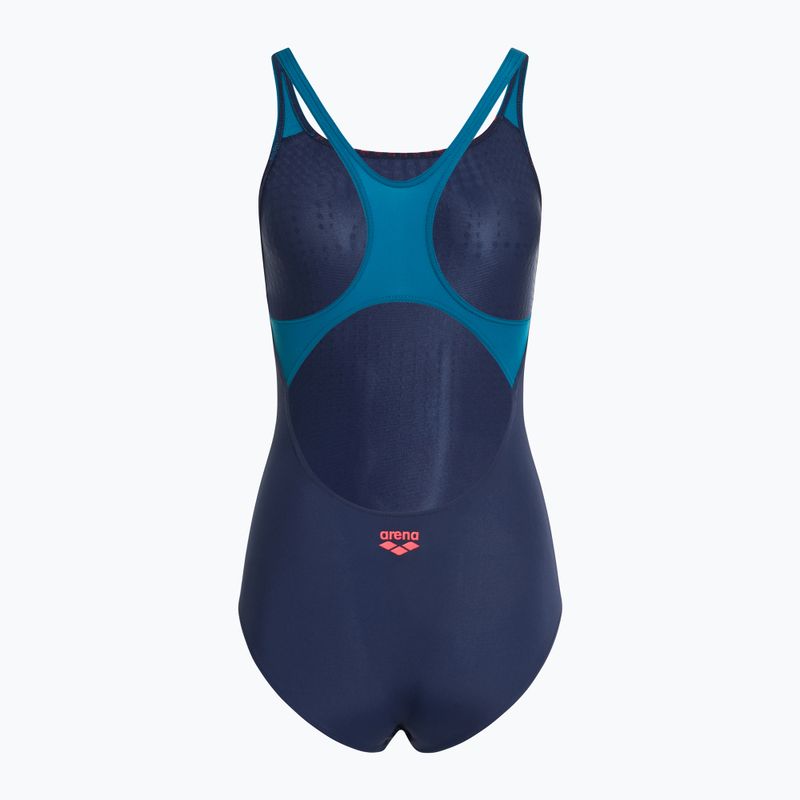 Női egyrészes fürdőruha arena Foggy Dots Swim Pro Back navy / blue cosmo 2
