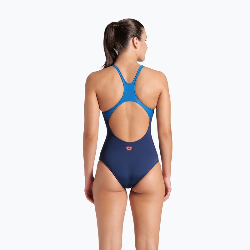 Női egyrészes fürdőruha arena Foggy Dots Swim Pro Back navy / blue cosmo 3