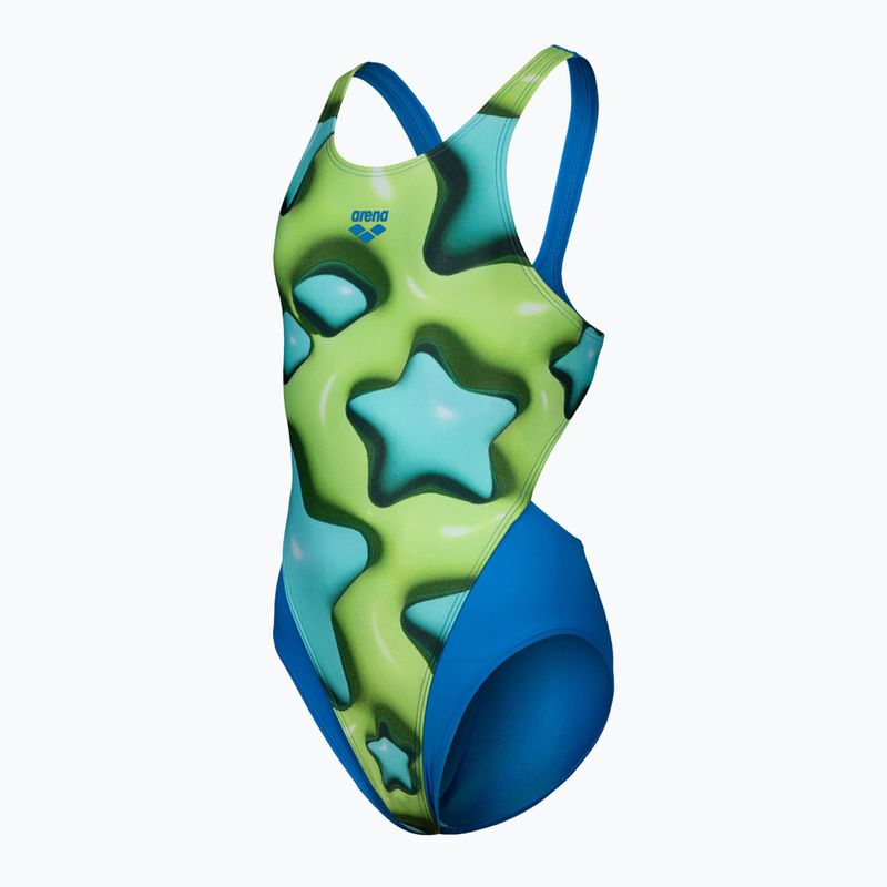 Gyerek egyrészes fürdőruha arena Star Shaped Swim Tech L blue river/soft green/multi 3