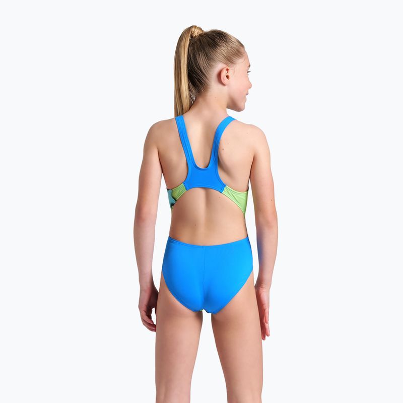 Gyerek egyrészes fürdőruha arena Star Shaped Swim Tech L blue river/soft green/multi 7