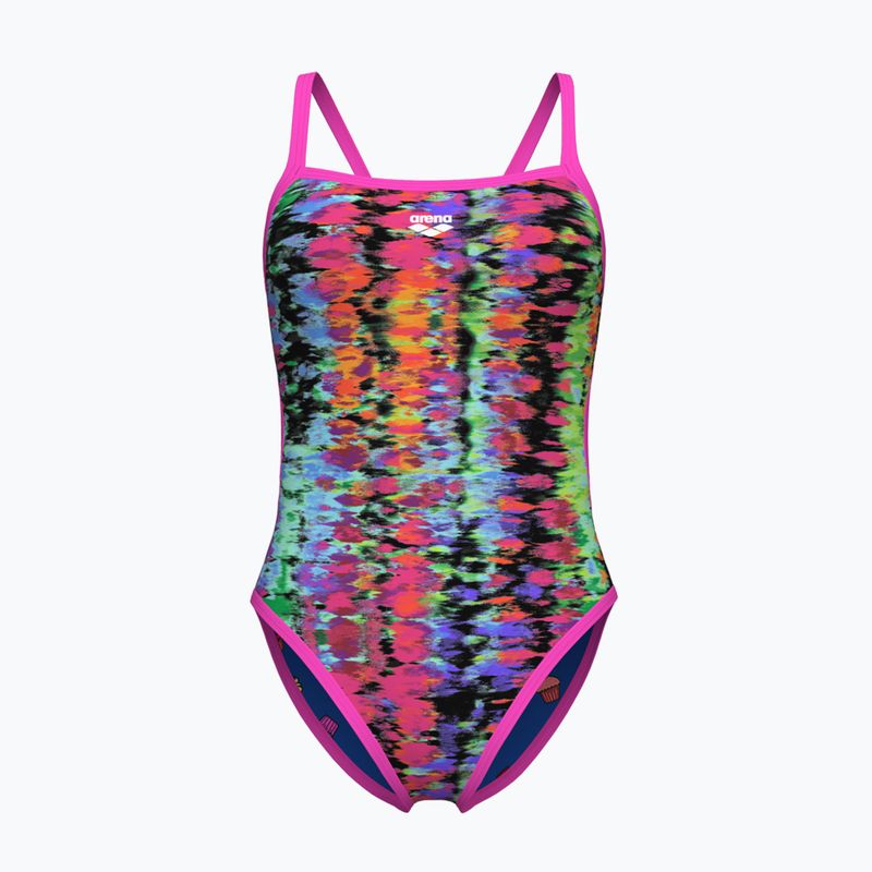 Női egyrészes fürdőruha arena Reversible Swimsuit Challenge Back royal multi/shocking pink 2