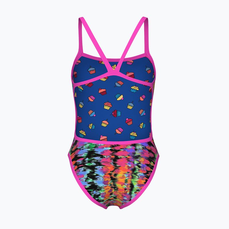 Női egyrészes fürdőruha arena Reversible Swimsuit Challenge Back royal multi/shocking pink 4
