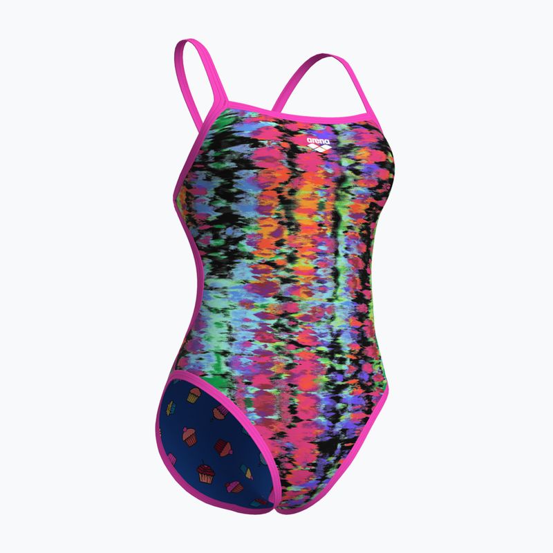 Női egyrészes fürdőruha arena Reversible Swimsuit Challenge Back royal multi/shocking pink 8