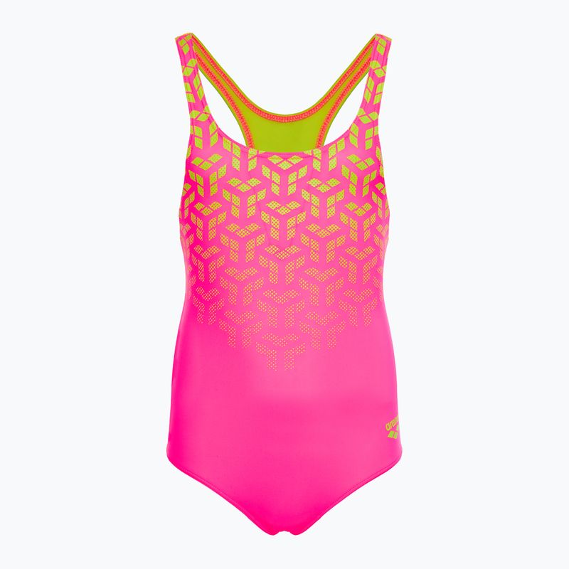 Gyerek fürdőruha arena Kikko V Swim Pro Back shocking pink / soft green