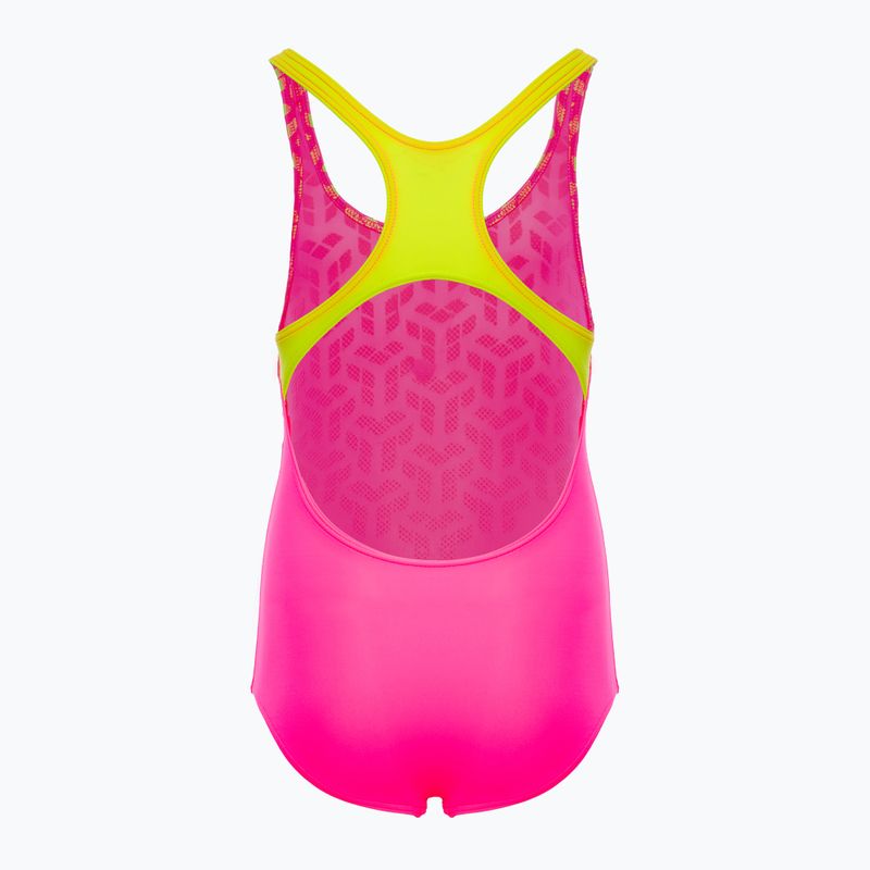 Gyerek fürdőruha arena Kikko V Swim Pro Back shocking pink / soft green 2