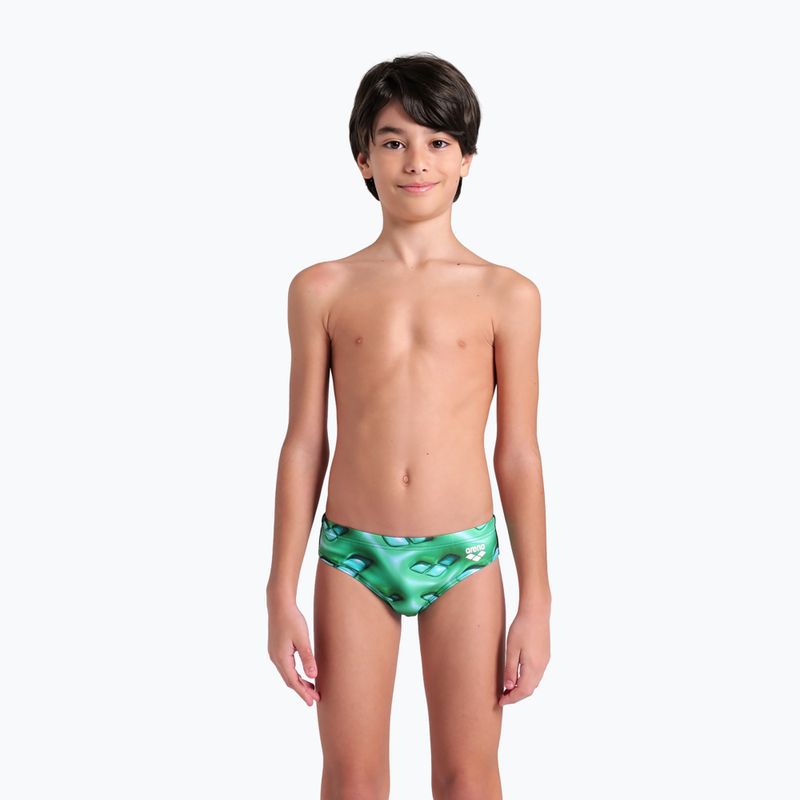 Gyerek úszónadrág arena Foam Swim Briefs black/soft green multi 5
