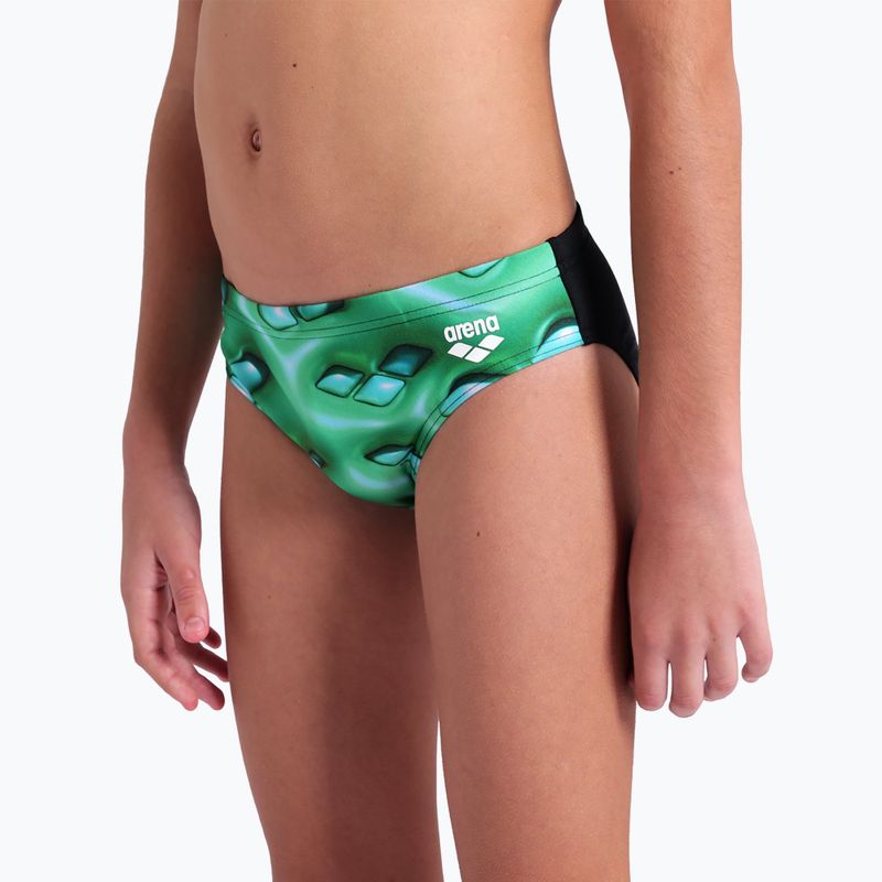 Gyerek úszónadrág arena Foam Swim Briefs black/soft green multi 8