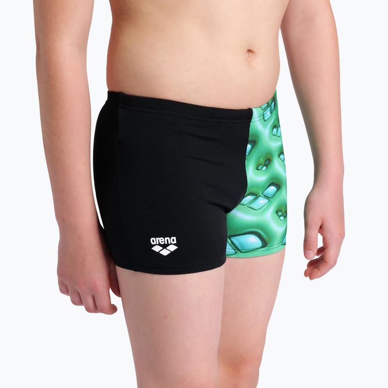 Gyerek úszónadrág arena Foam Swim Short black/soft green multi 8
