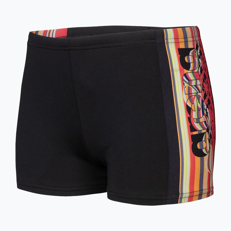 Gyermek úszó boxeralsó arena Palette Swim Short fekete/calypso korall multi 3