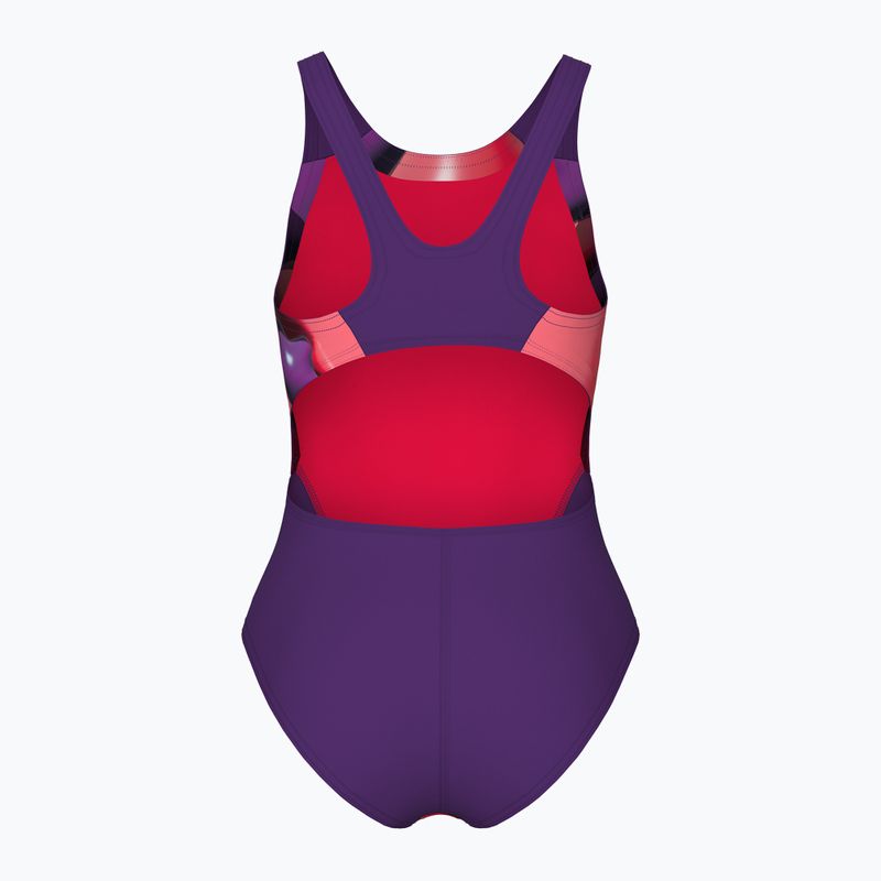 Arena Star Shaped Swim Tech L szilva/világos korall multi gyermek egyrészes fürdőruha 2