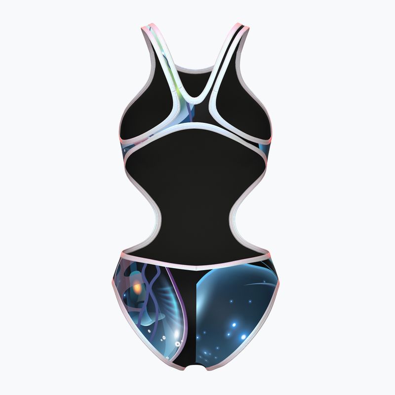 Női egyrészes fürdőruha arena One Print Tech Back fekete multi/fehér 2