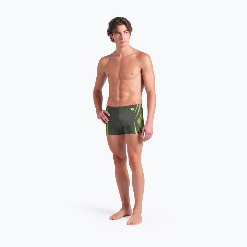 Férfi arena Poseidonia Swim Short sötét zsálya/artic lime boxer rövidnadrág 5